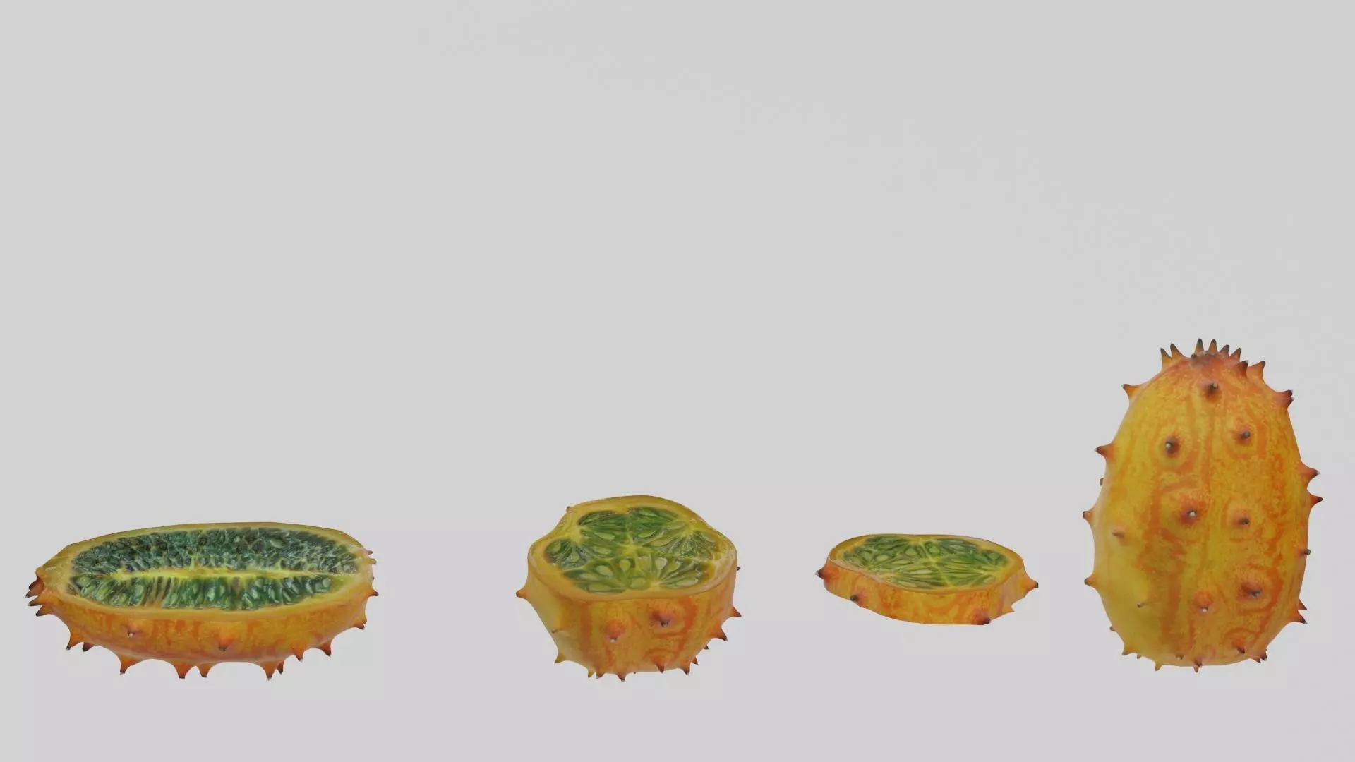 Kiwano cactus 3D model_0