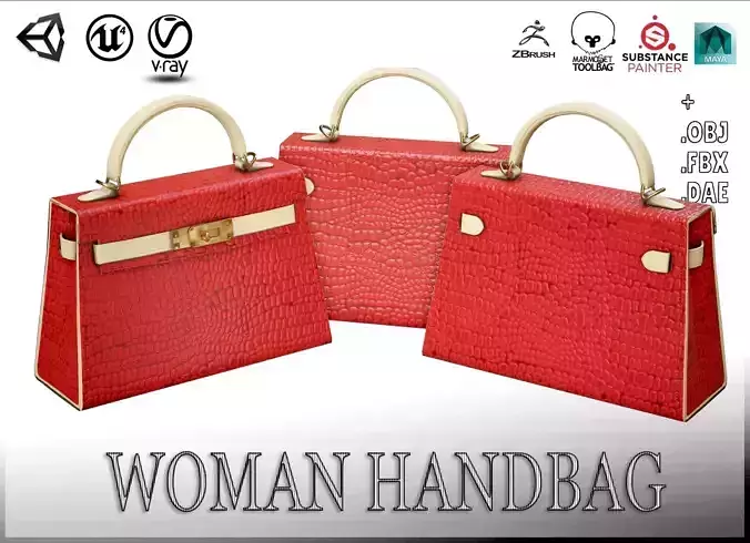 Woman Handbag Low-poly 3D model
