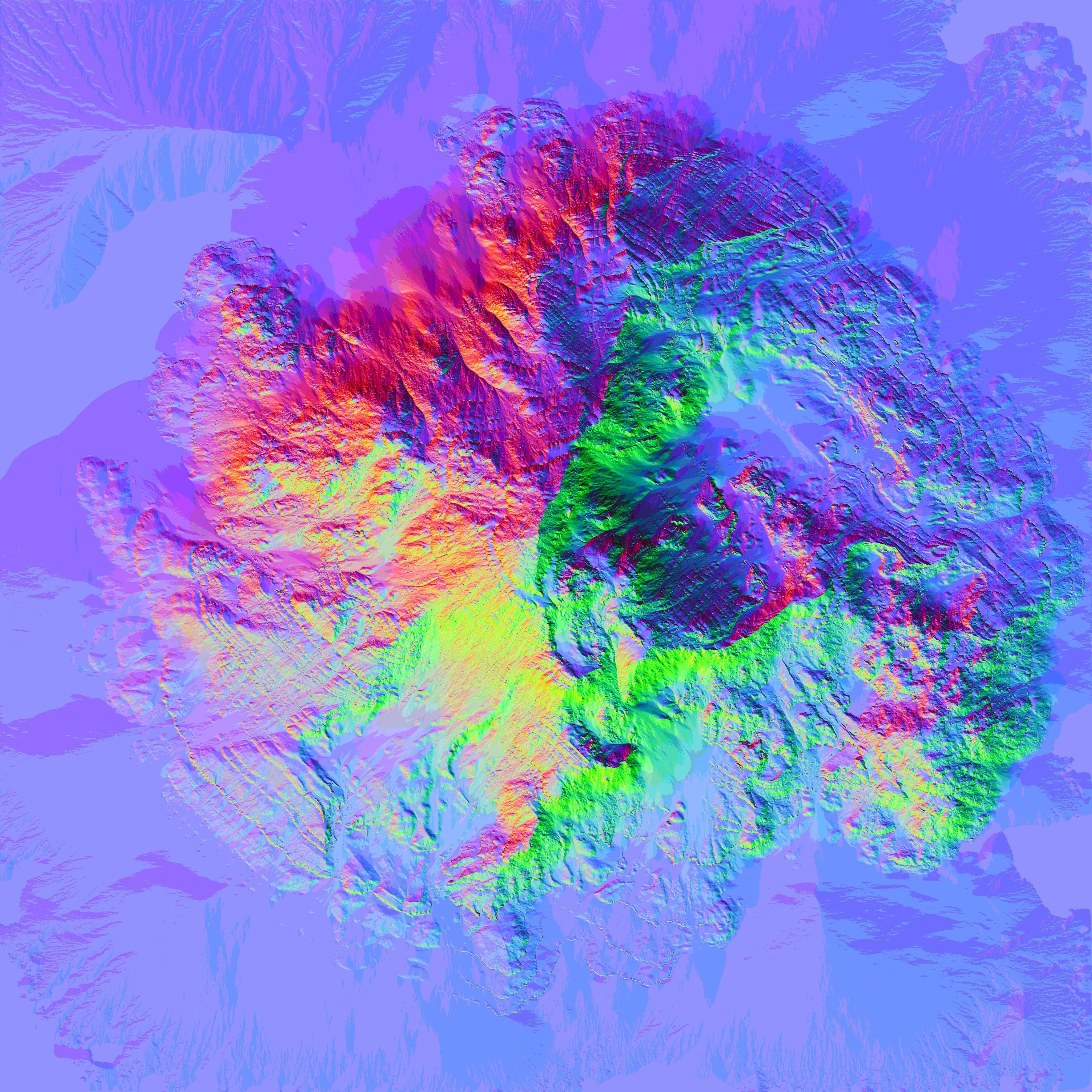 Sand Terrain - 4 OBJ High Poly to Low Poly - Tall Mountain 3D model_14