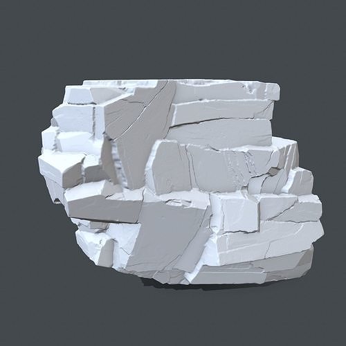 rock 4 piece of Low-poly 3D print model