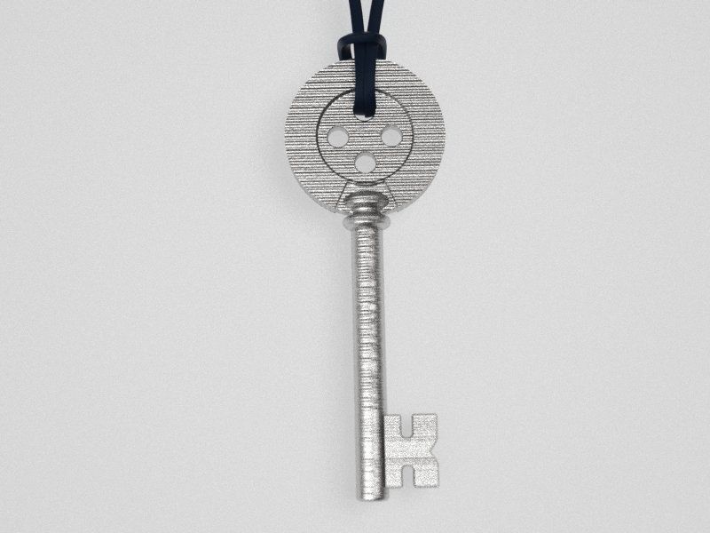 Coraline key bald 3D print model_2