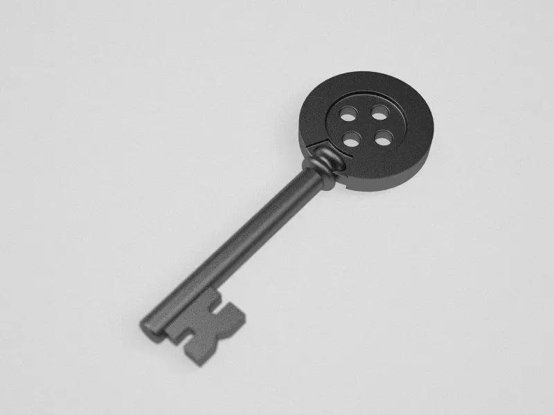 Coraline key bald 3D print model_0