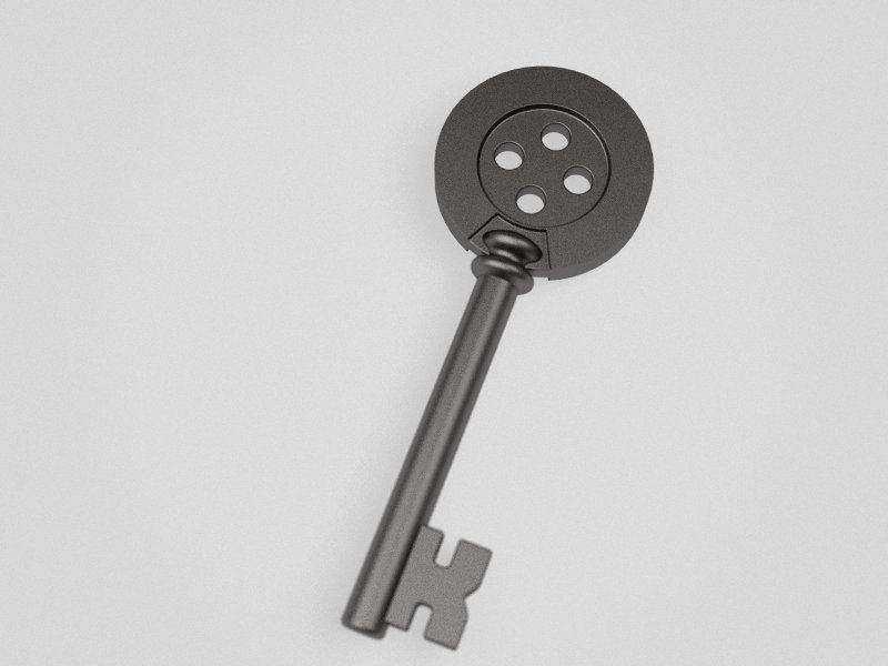 Coraline key bald 3D print model_1