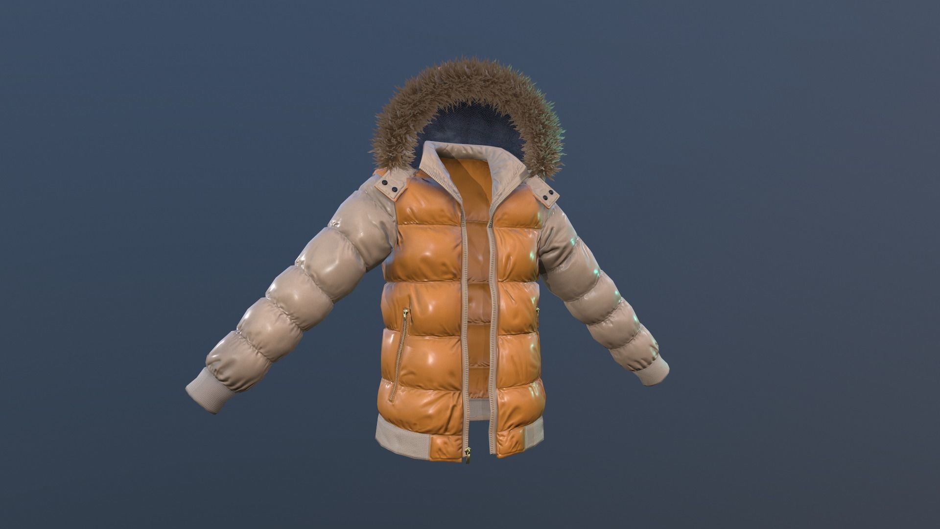 Coat winter low poly Low-poly 3D model_4