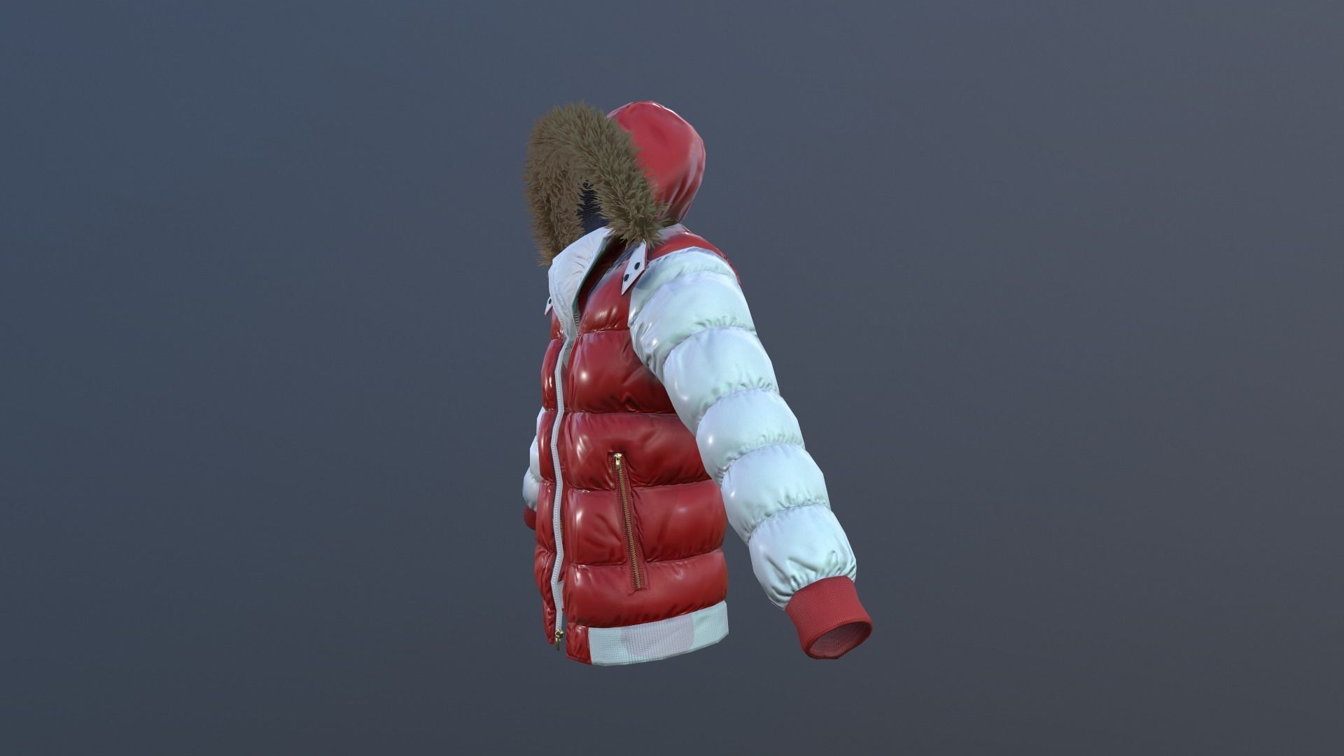 Coat winter low poly Low-poly 3D model_3