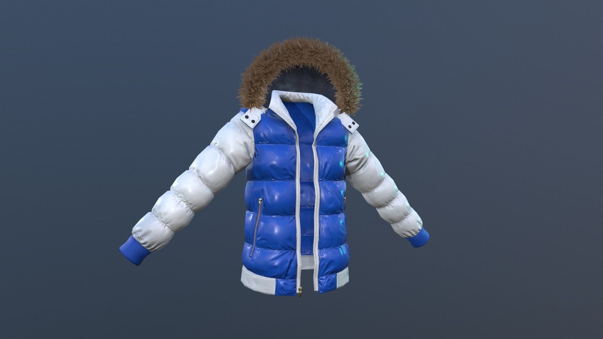Coat winter low poly Low-poly 3D model_5