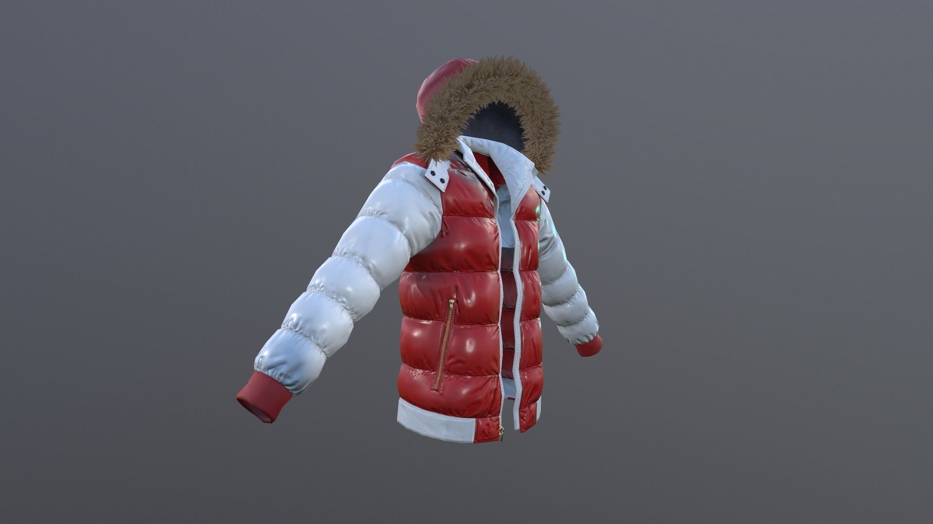 Coat winter low poly Low-poly 3D model_1