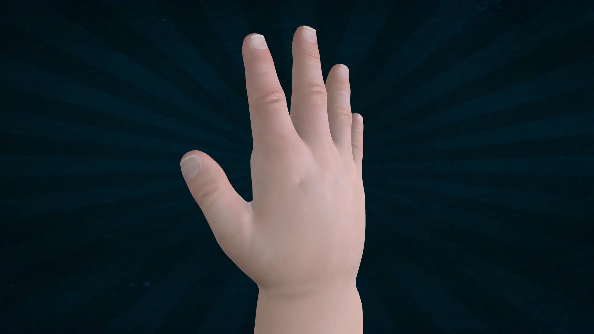 HAND-025 Rigged Baby Hand 3D model_2