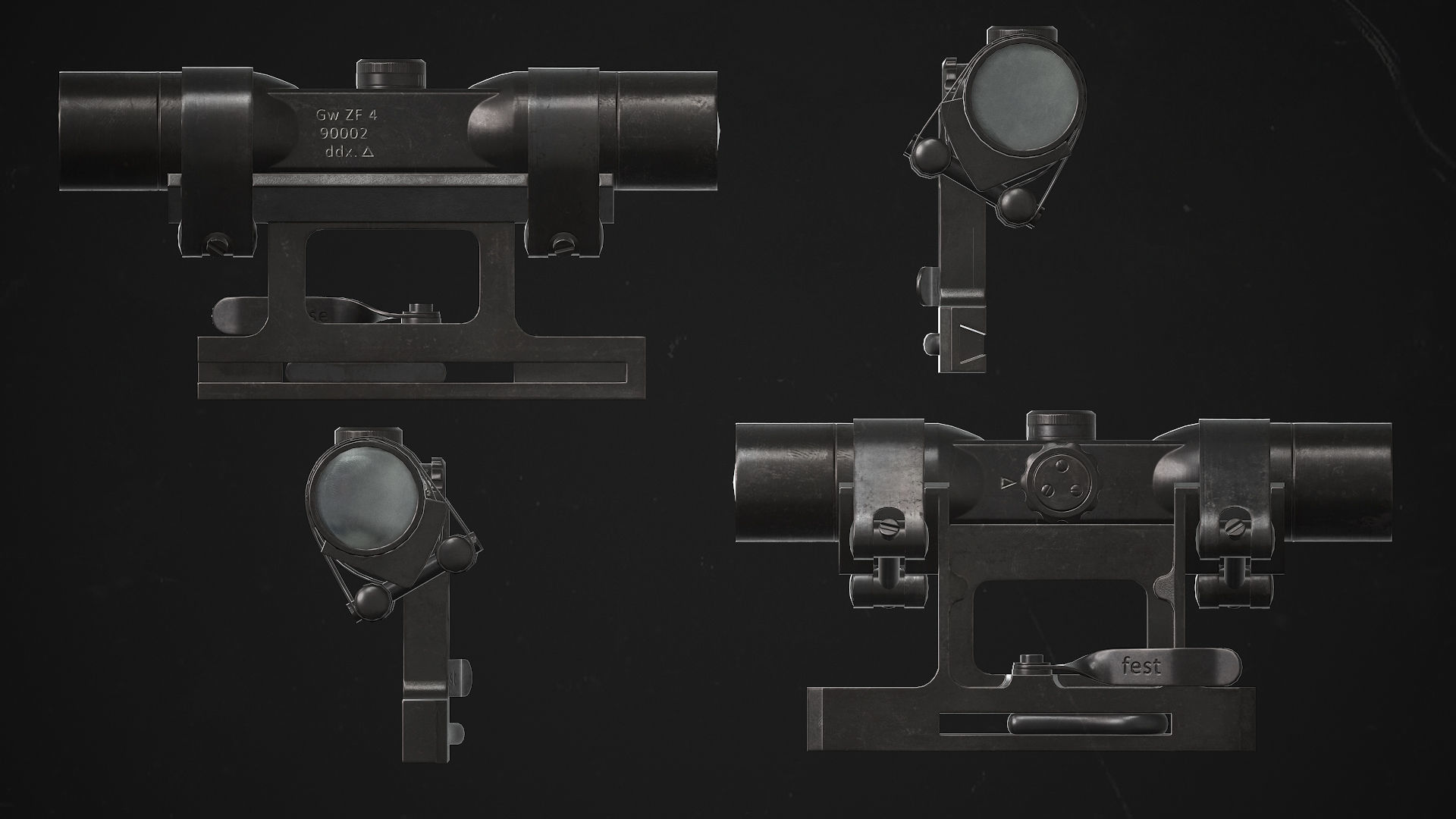 Gewehr 43 Low-poly 3D model_9