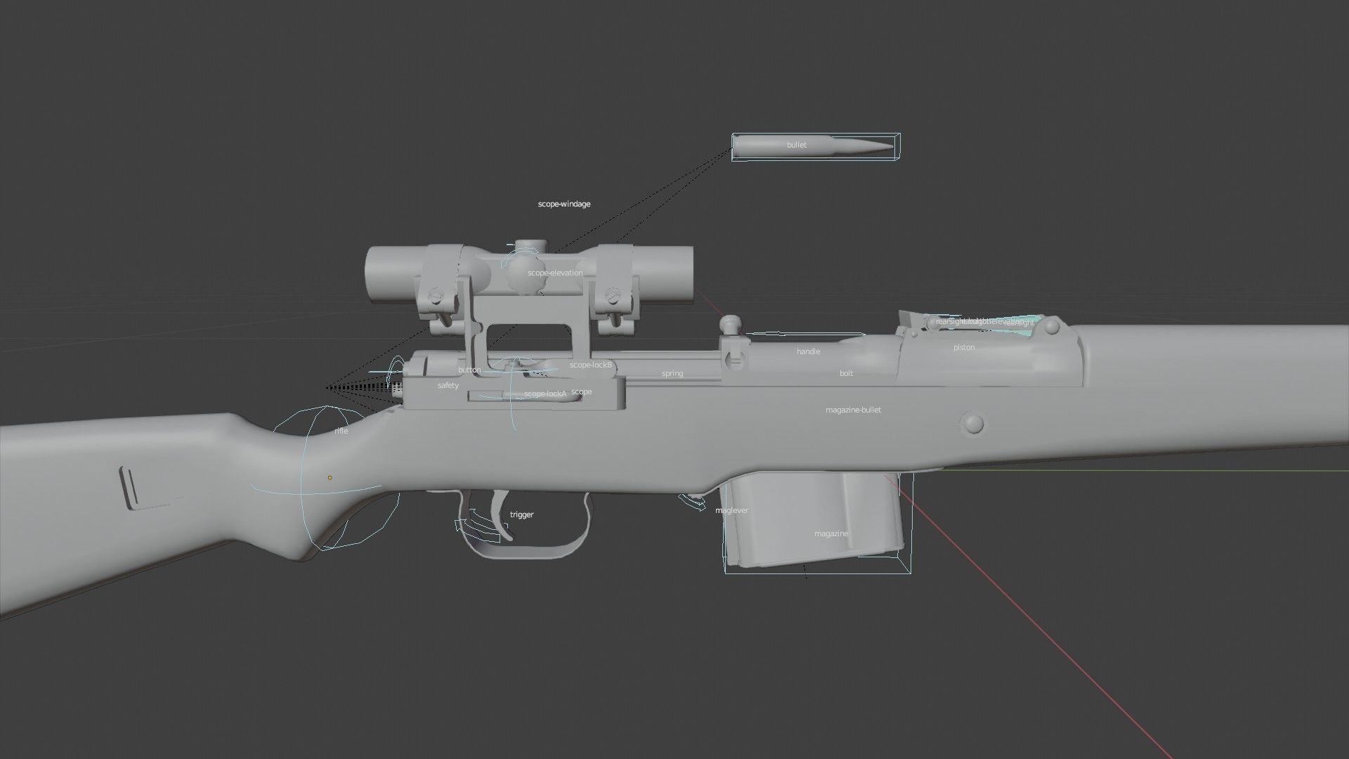 Gewehr 43 Low-poly 3D model_12