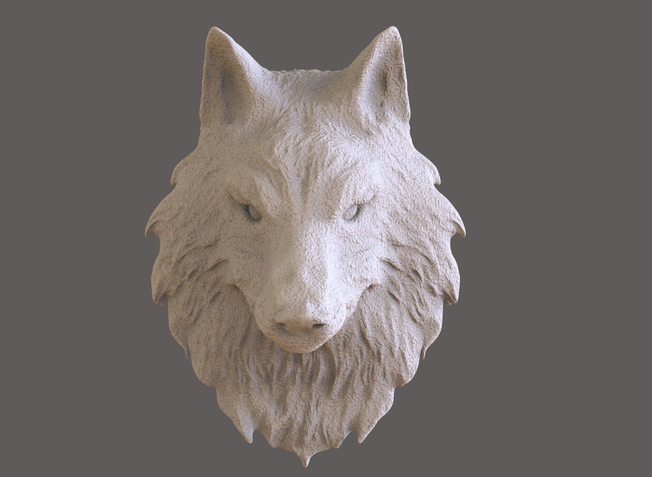 Wolf Head Sculpture 3D print model_3