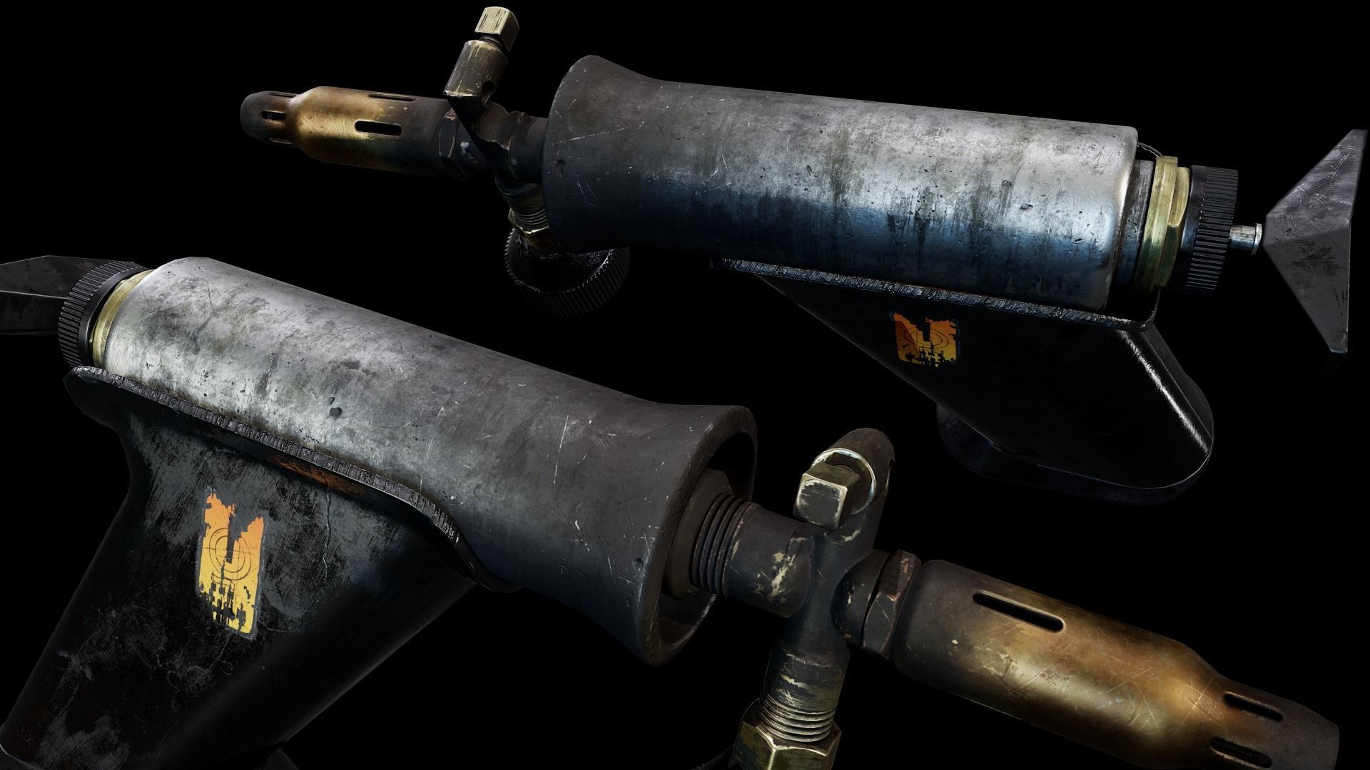 Blowtorch pneumatic air gun Low-poly 3D model_4