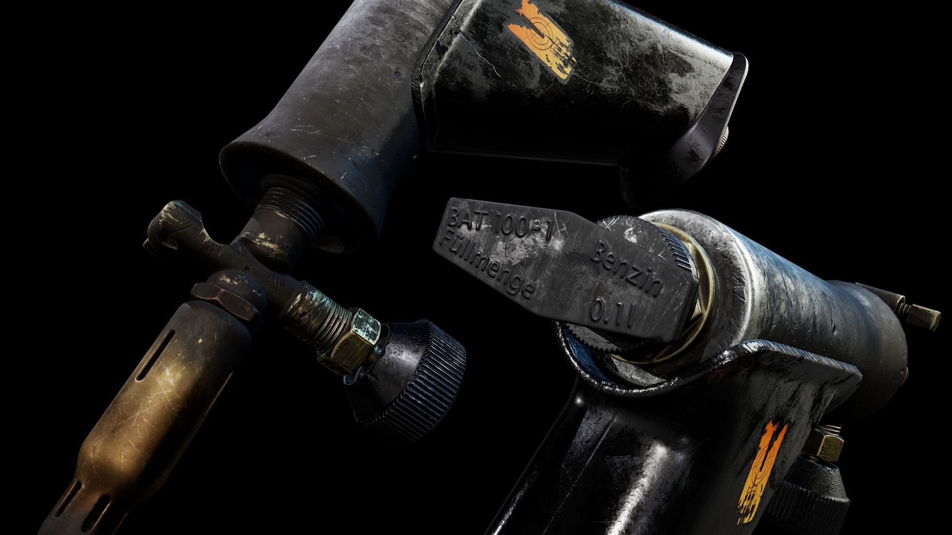 Blowtorch pneumatic air gun Low-poly 3D model_8