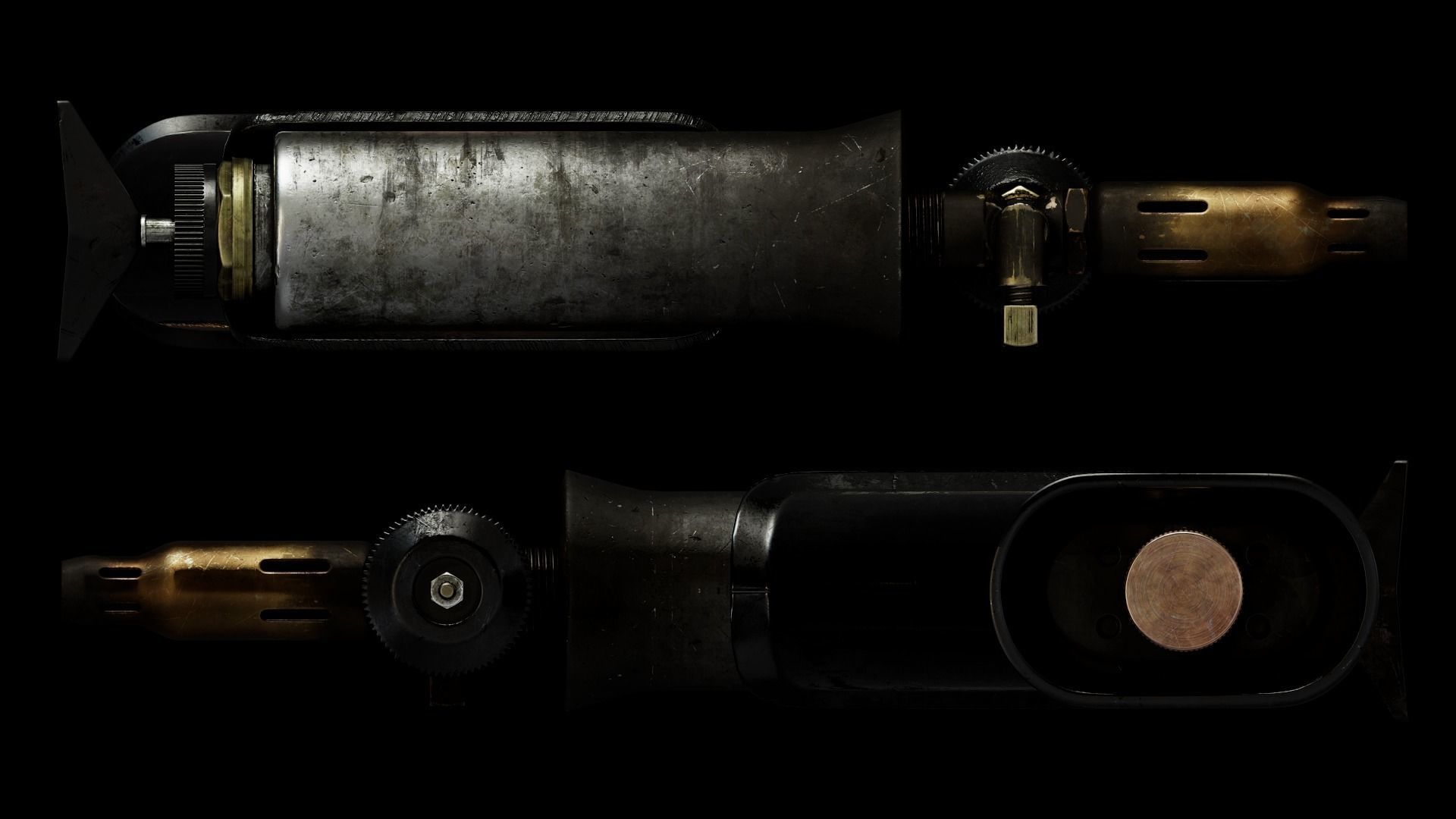 Blowtorch pneumatic air gun Low-poly 3D model_7