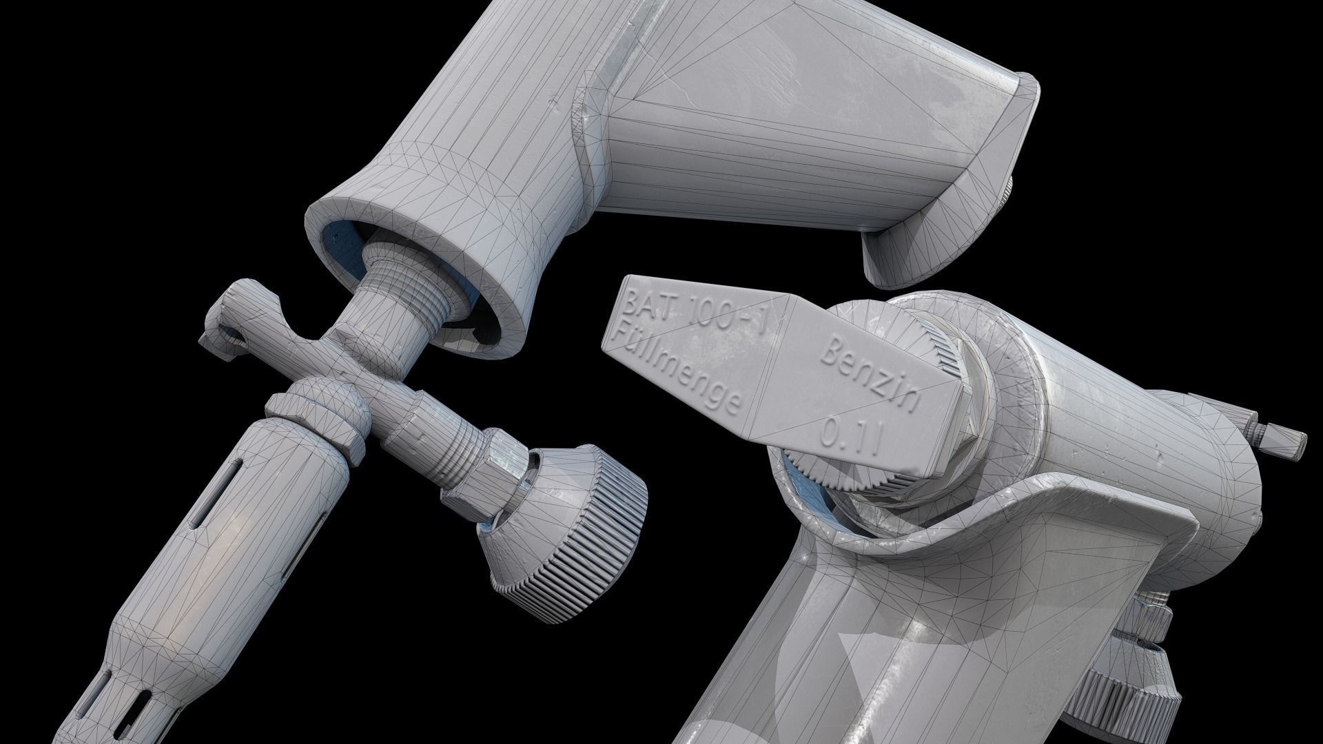 Blowtorch pneumatic air gun Low-poly 3D model_9