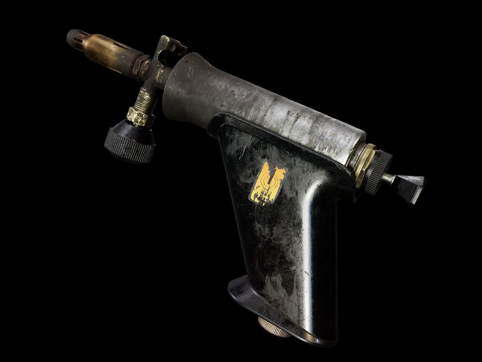 Blowtorch pneumatic air gun Low-poly 3D model_3