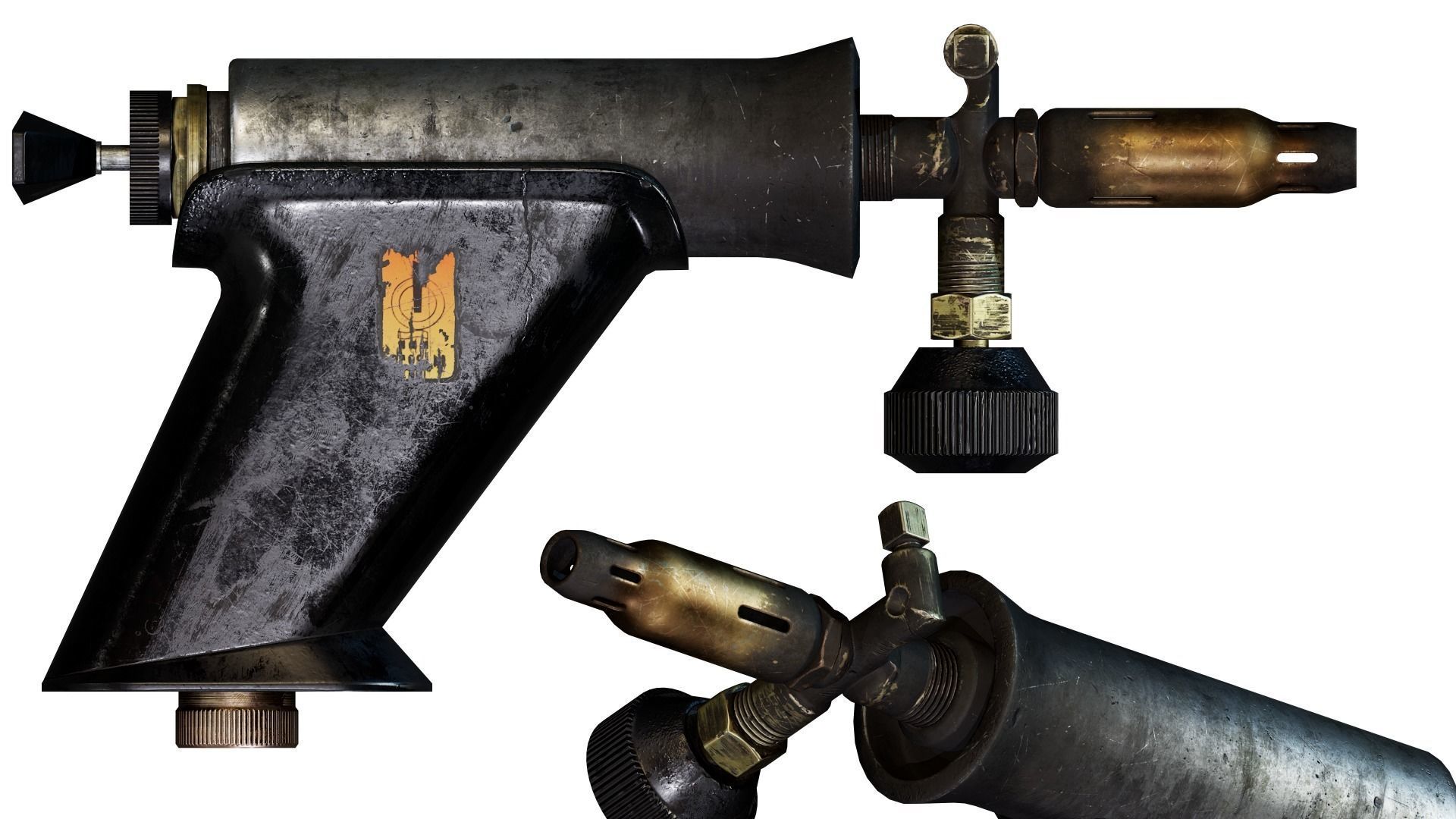 Blowtorch pneumatic air gun Low-poly 3D model_5