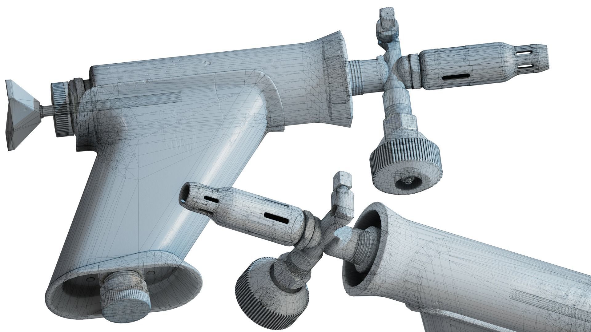 Blowtorch pneumatic air gun Low-poly 3D model_10