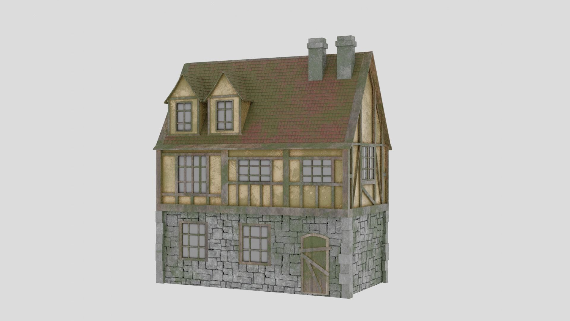 3 Medieval House 3D Model Collection_10
