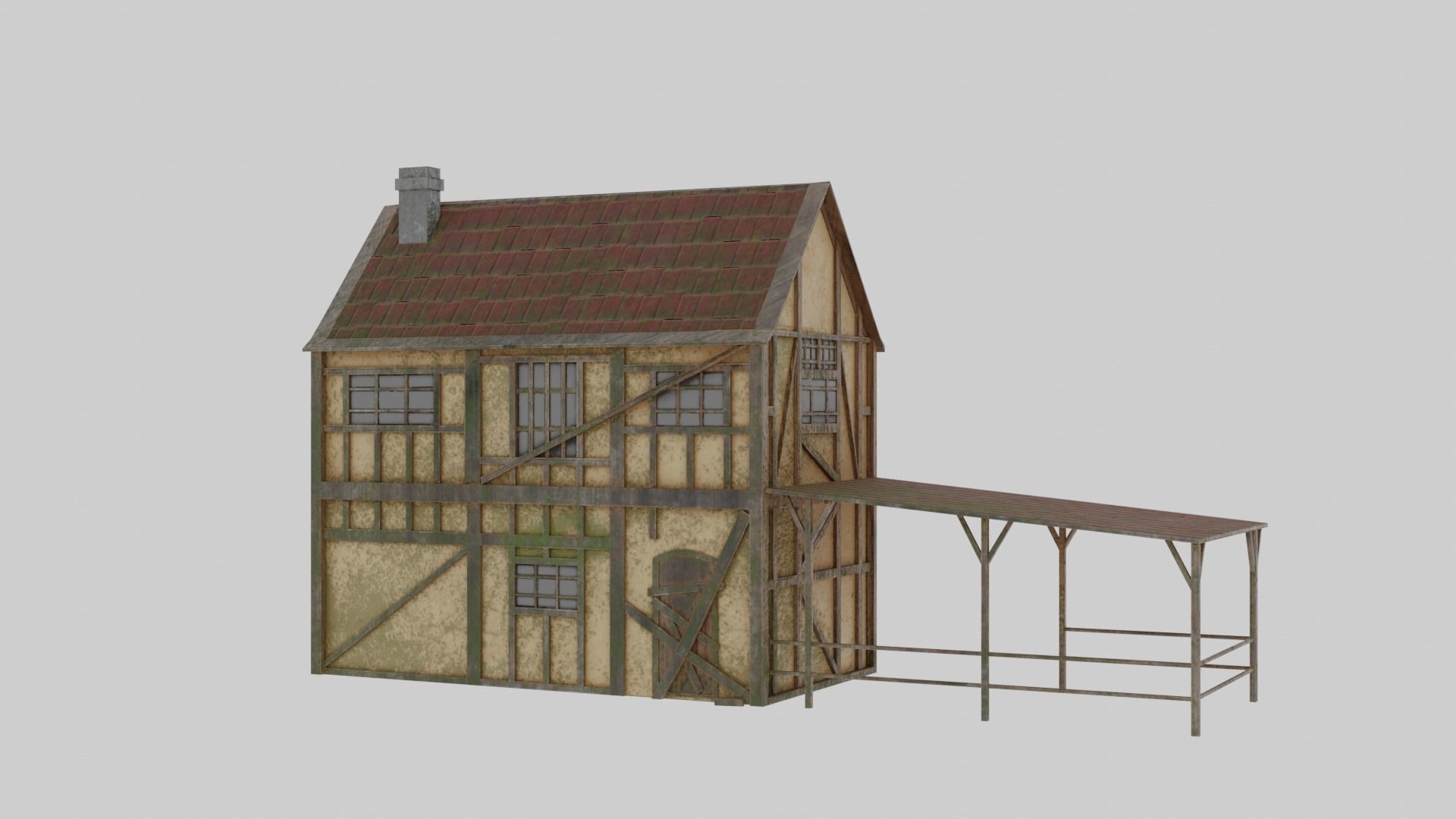 3 Medieval House 3D Model Collection_5