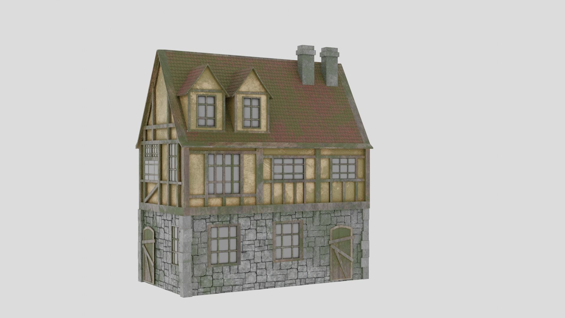 3 Medieval House 3D Model Collection_9