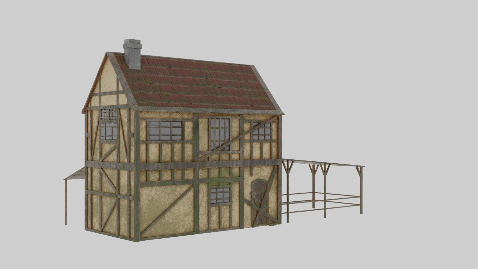 3 Medieval House 3D Model Collection_3