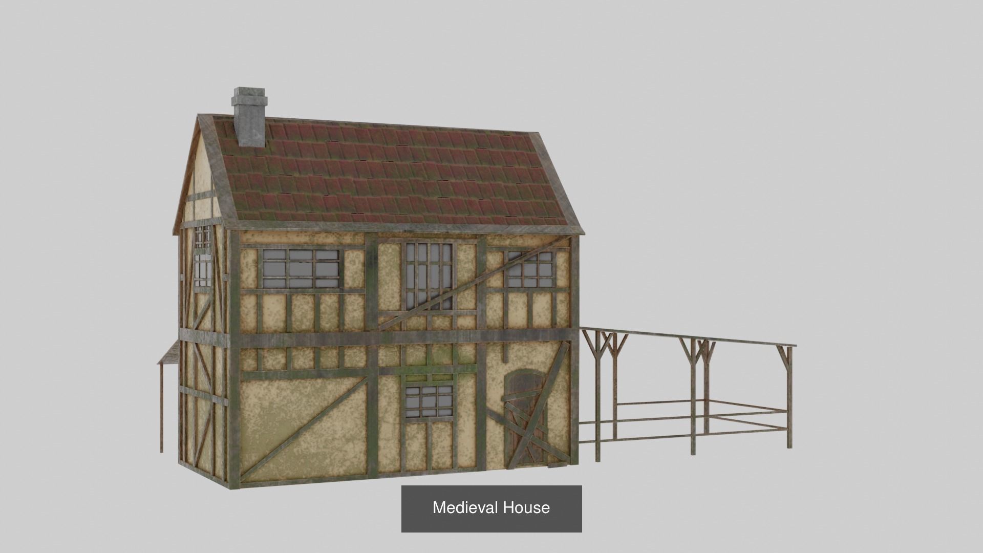 3 Medieval House 3D Model Collection_1