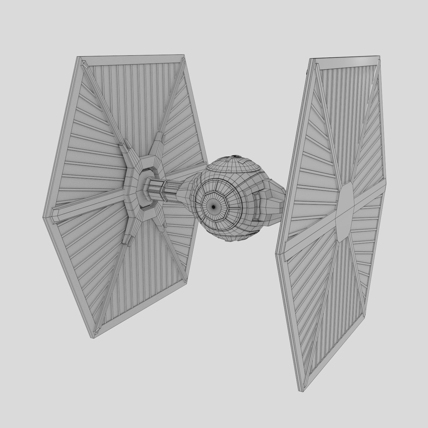 New Order TIE Fighter Free 3D model_2