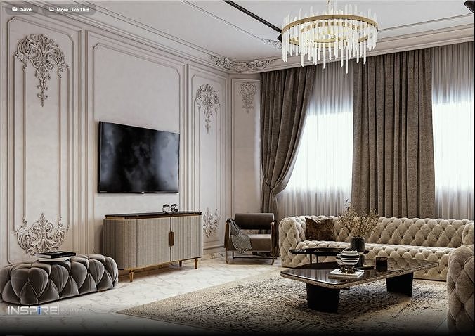 Classic Sitting Room 3D model 3