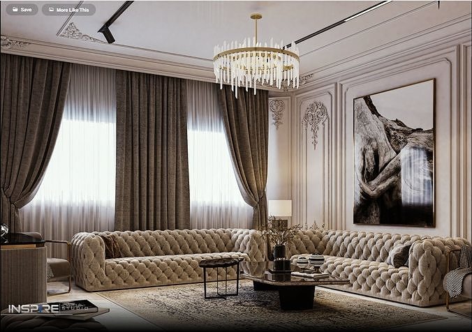 Classic Sitting Room 3D model 2