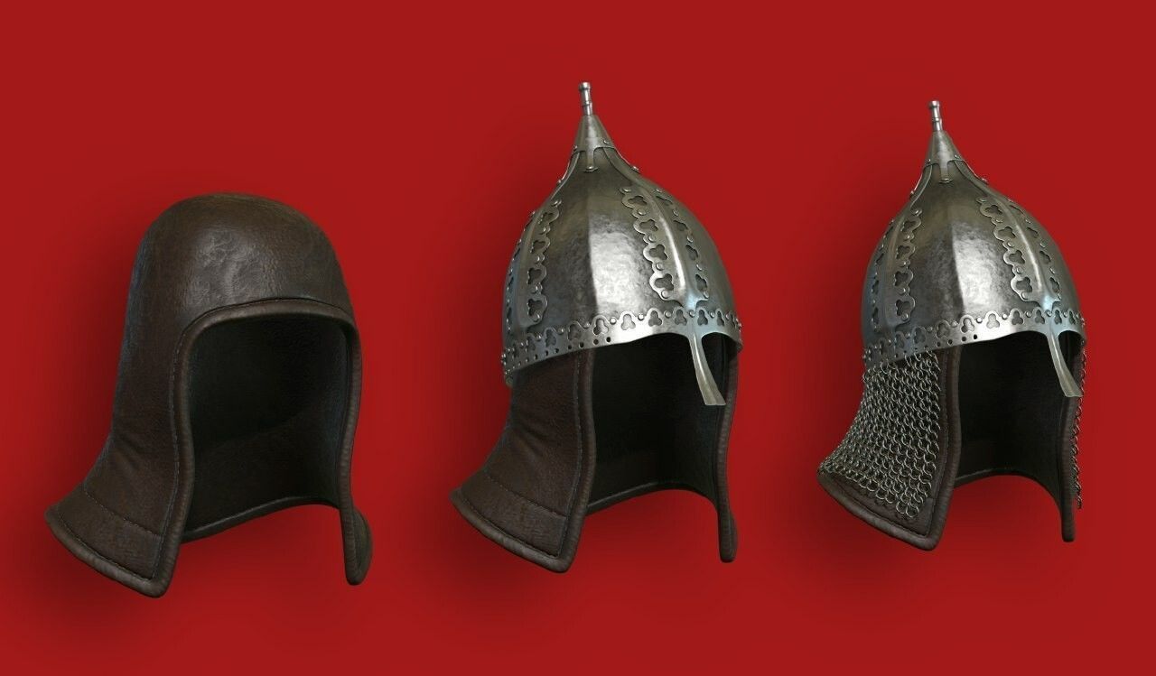 Lowpoly Russian Medieval Helmet  Low-poly 3D model_2