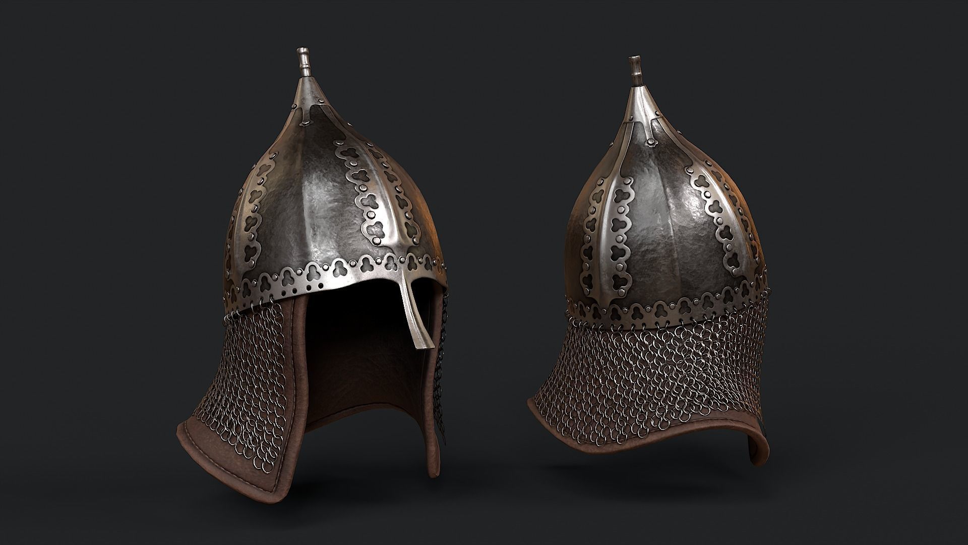 Lowpoly Russian Medieval Helmet  Low-poly 3D model_0