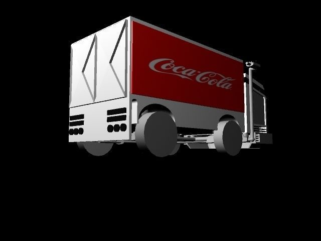 Coca-Cola truck Low-poly 3D model_1