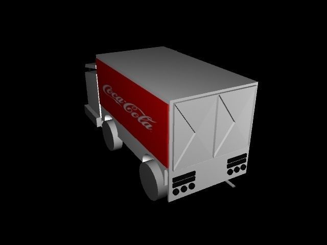 Coca-Cola truck Low-poly 3D model_3