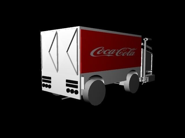 Coca-Cola truck Low-poly 3D model_2