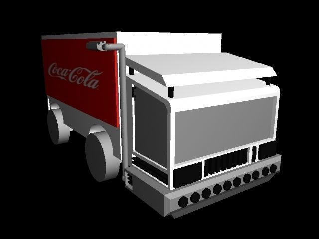 Coca-Cola truck Low-poly 3D model_4