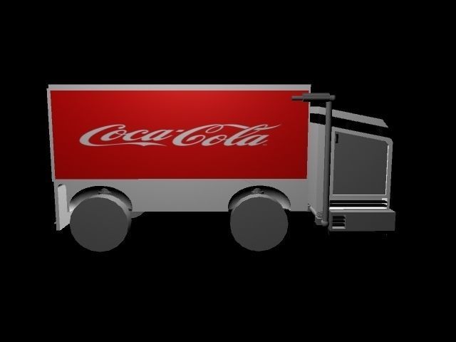 Coca-Cola truck Low-poly 3D model_6