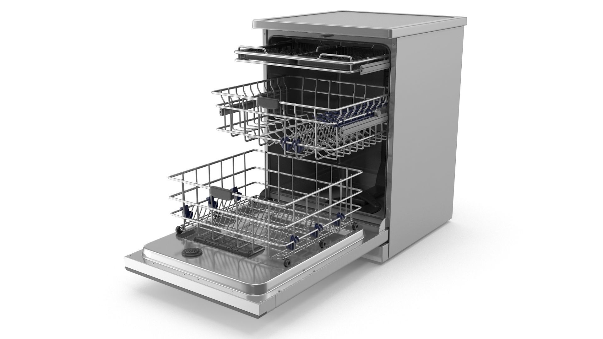 Dishwasher - Open Low-poly 3D model_7