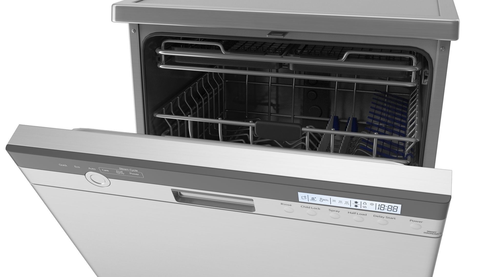 Dishwasher - Open Low-poly 3D model_6
