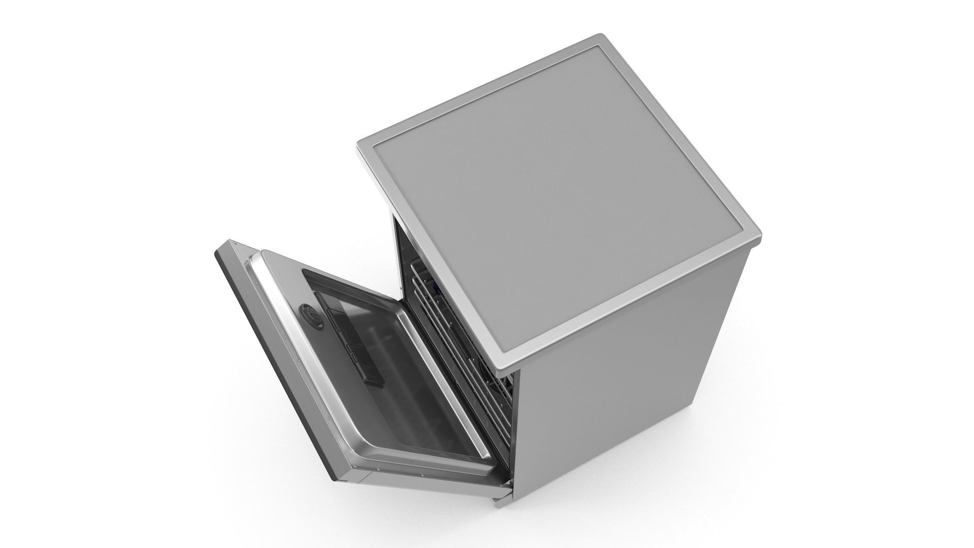 Dishwasher - Open Low-poly 3D model_4