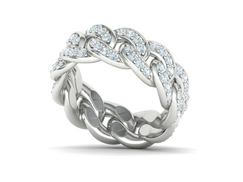 DIAMOND Cuban Link Heavy Chain Ring 9mm Wide 10US Size 3dmodel 3D print model_18