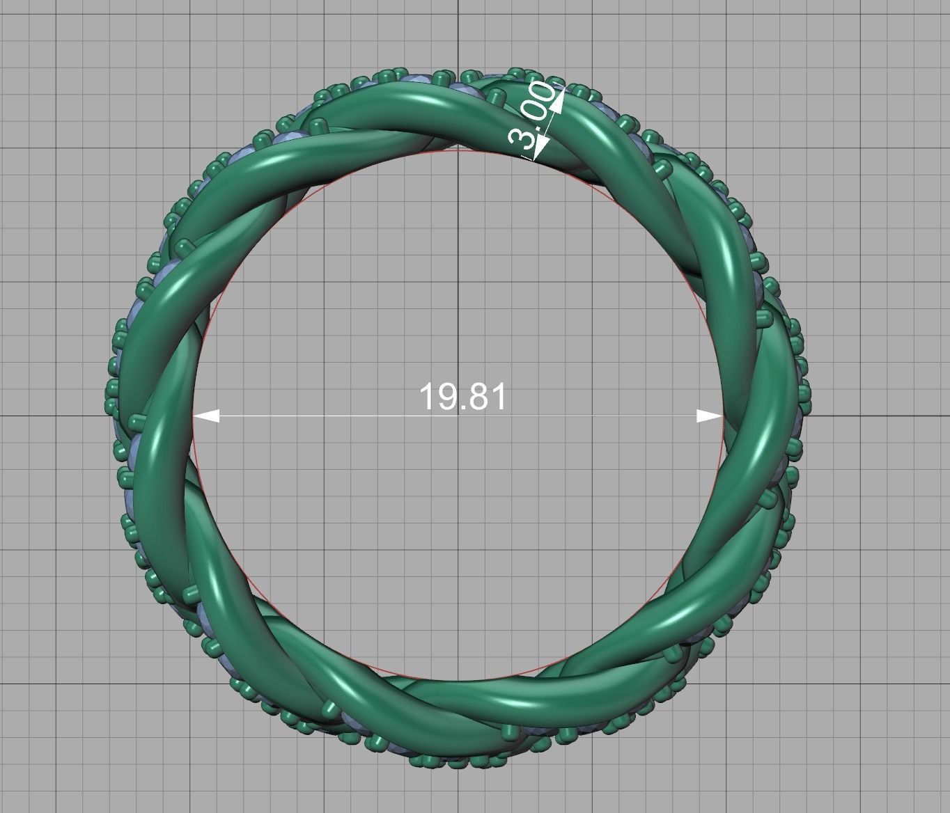 DIAMOND Cuban Link Heavy Chain Ring 9mm Wide 10US Size 3dmodel 3D print model_10