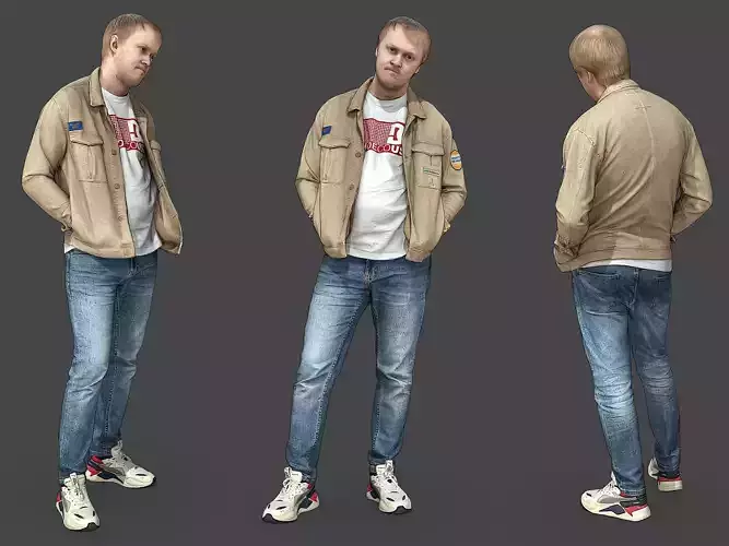 Stylized Man Character Low-poly 3D model