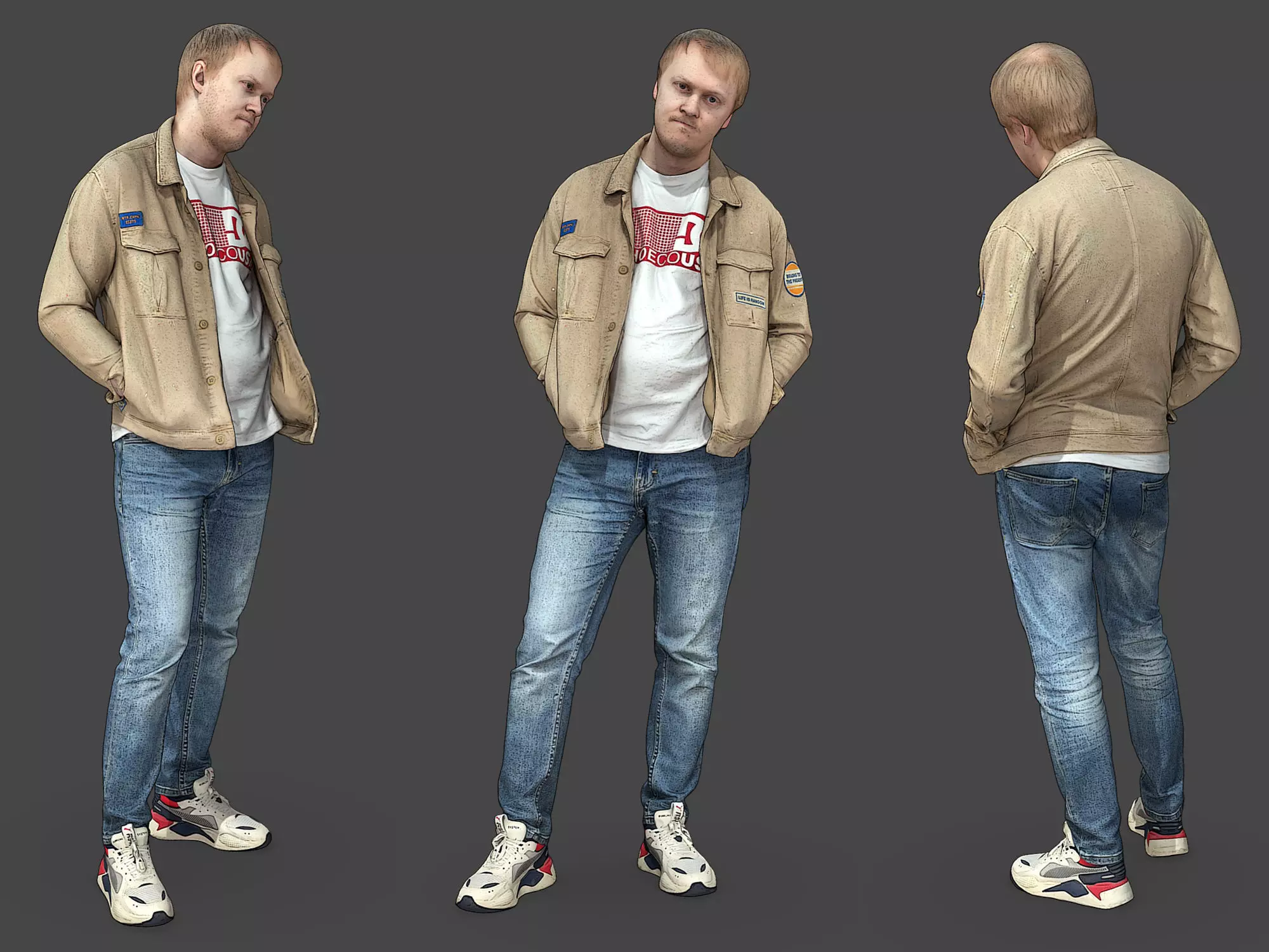 Stylized Man Character Low-poly 3D model_0