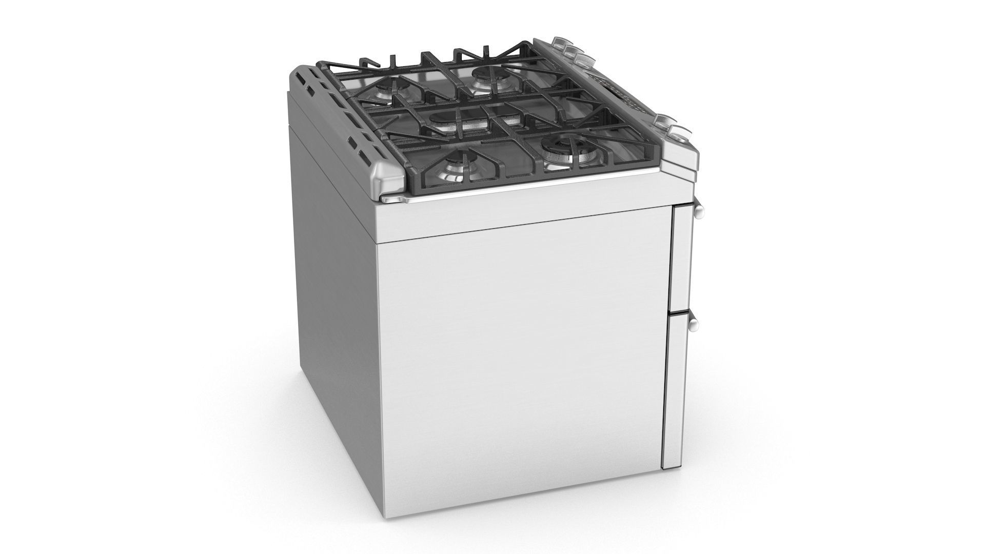 Oven Gas Range Low-poly 3D model_3
