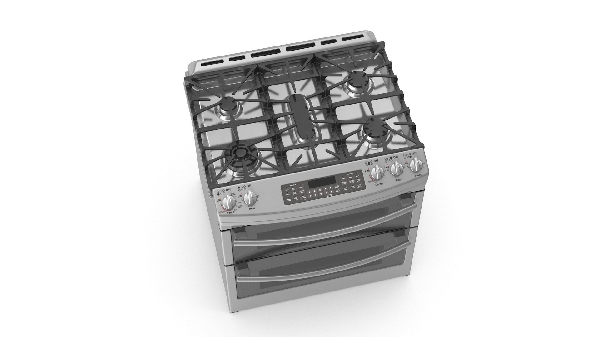 Oven Gas Range Low-poly 3D model_4
