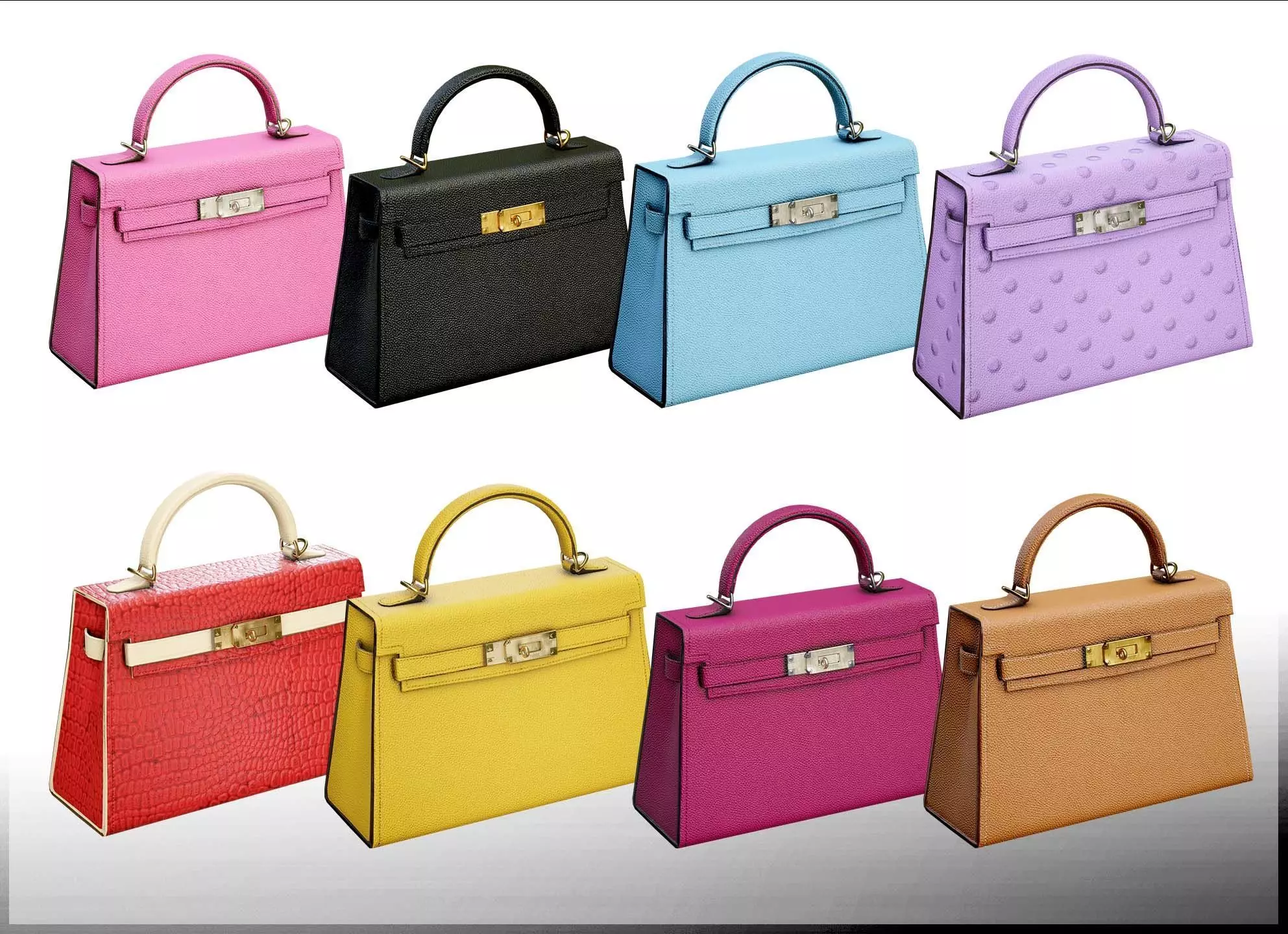 Woman Handbag 3D Model Collection_0