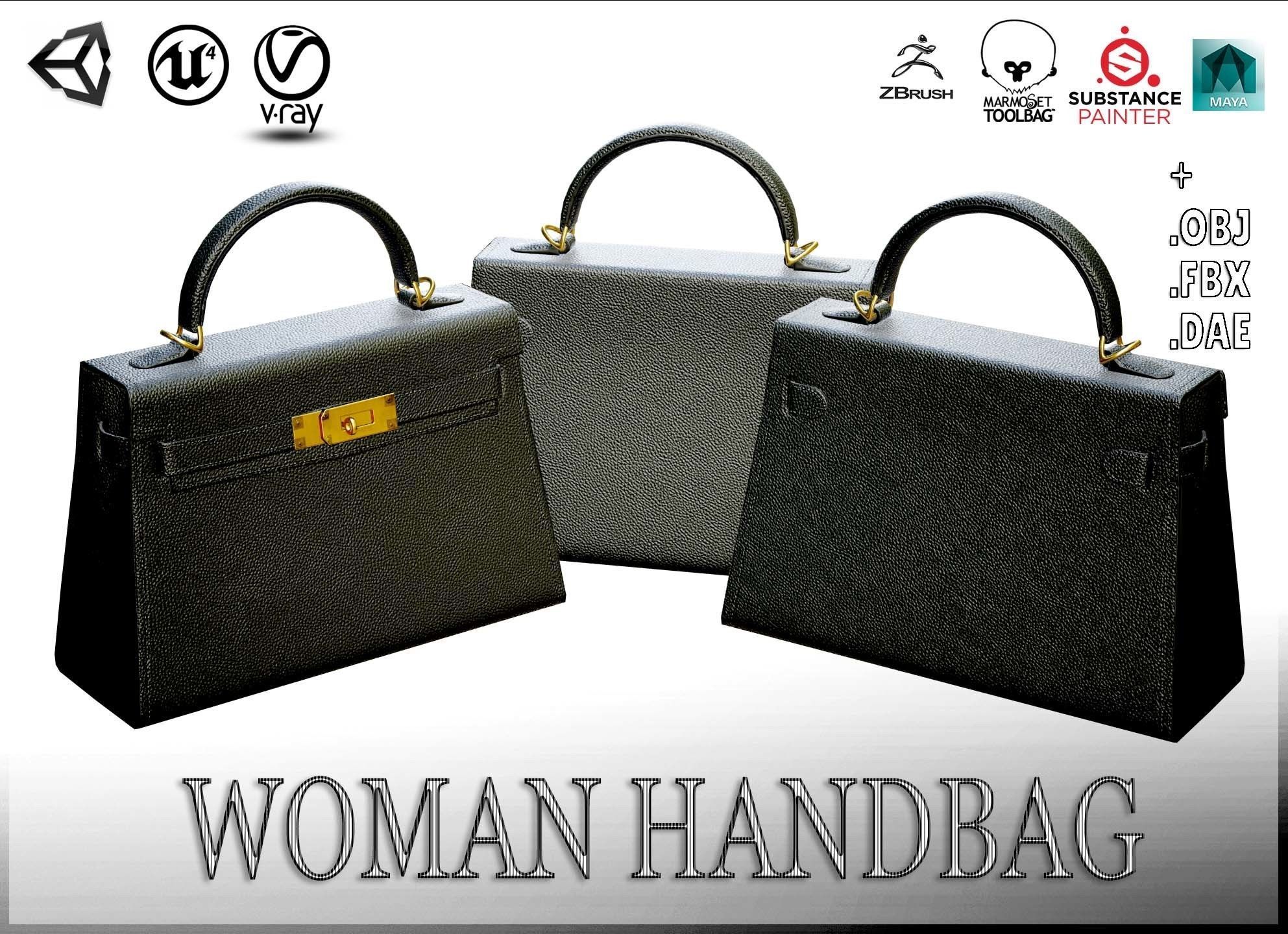 Woman Handbag 3D Model Collection_14