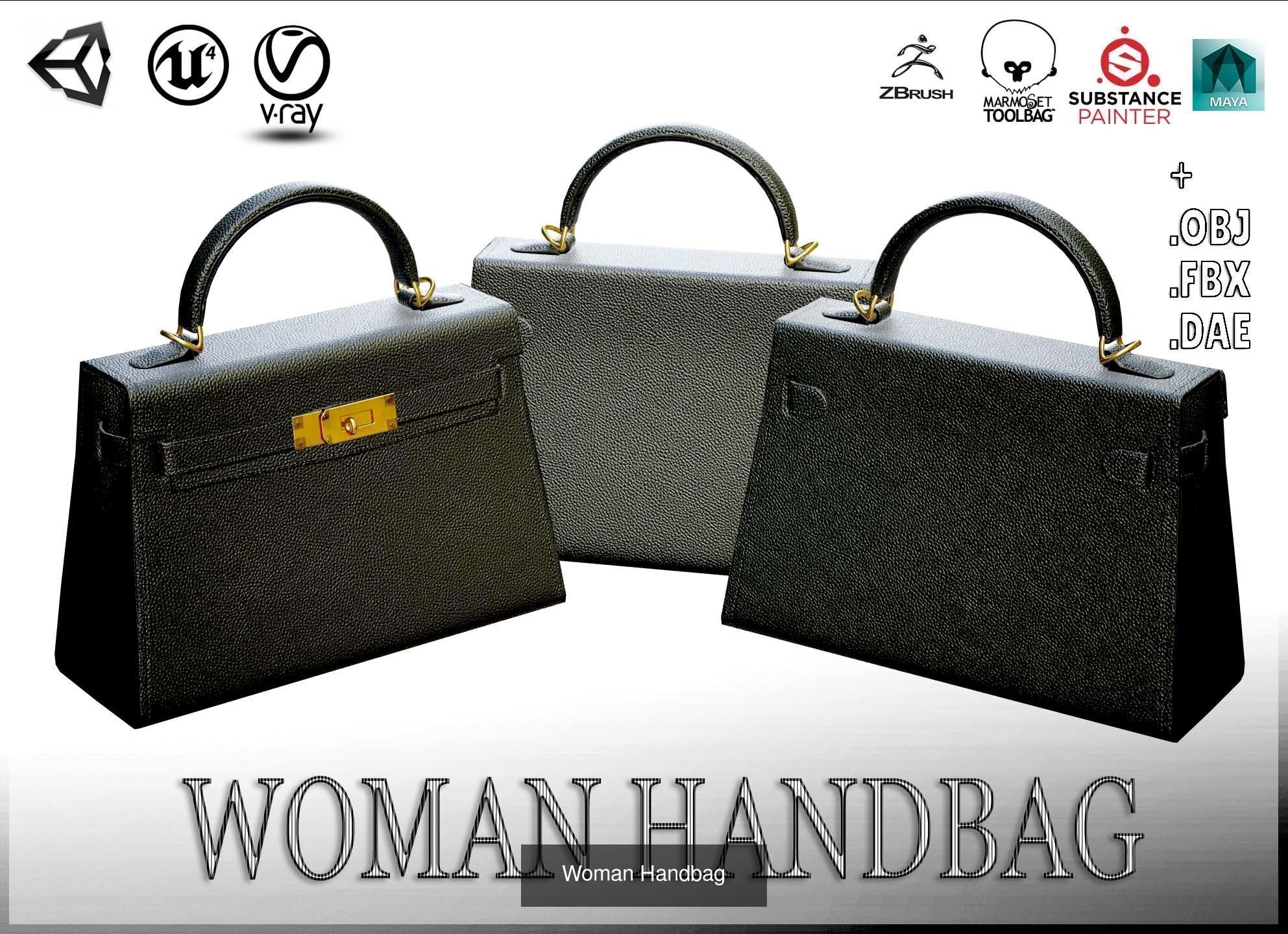Woman Handbag 3D Model Collection_13