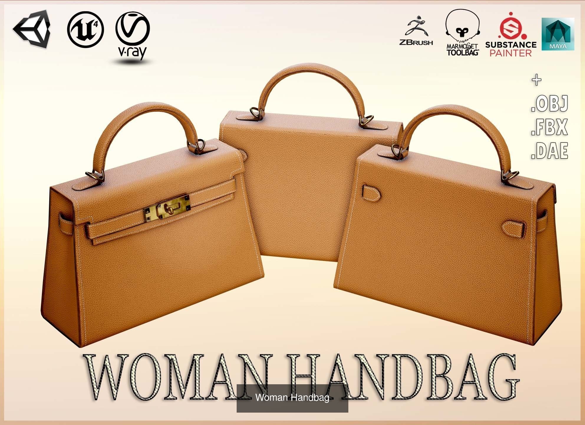 Woman Handbag 3D Model Collection_11